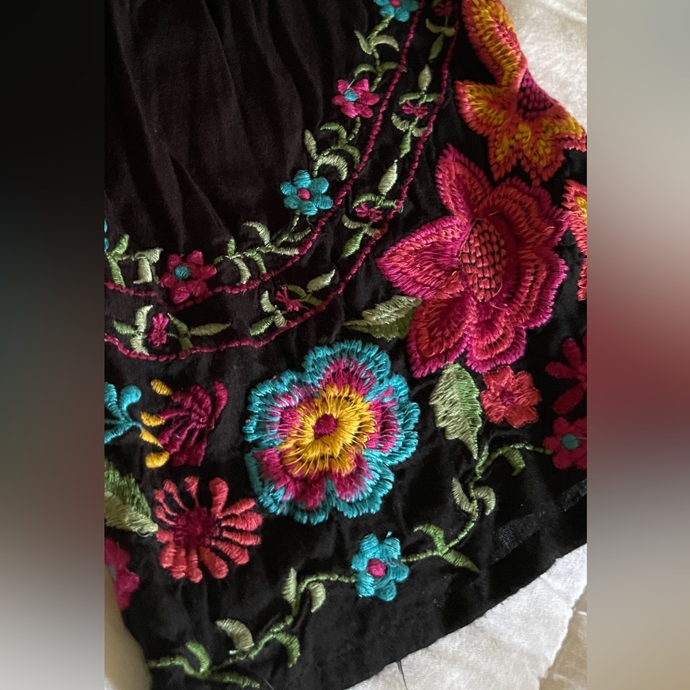 Avani del amour Beautiful Boutique Black Embroidered Blouse… Sz XL 🖤 - Picture 2 of 13